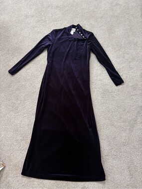 Coldwater Creek Velvet Maxi Dress in Deep Purple